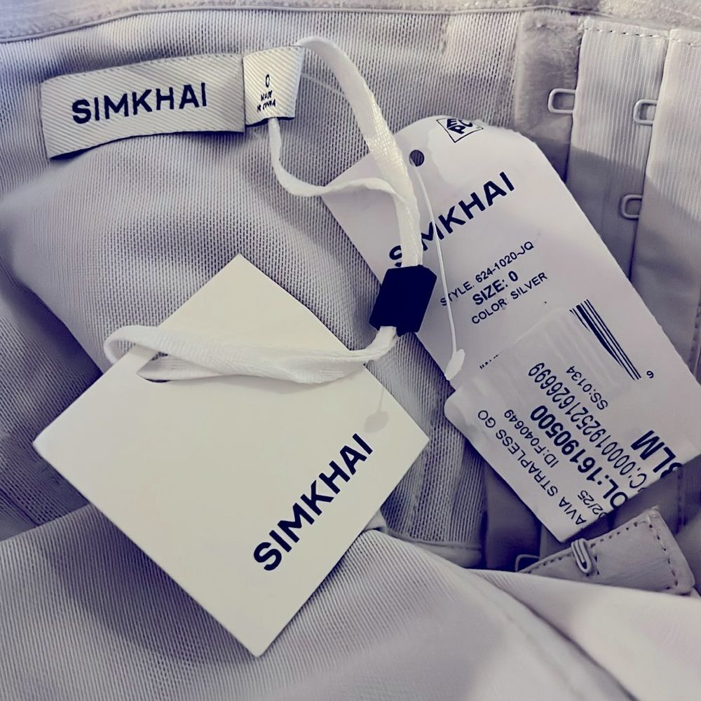Simkhai Octavia Strapless Metallic Brocade Gown, NWT, Size 0-2 - Picture 13 of 15